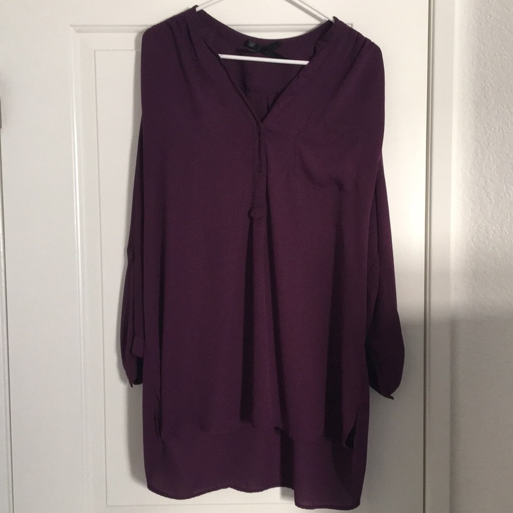 Dark Purple Flowy Blouse